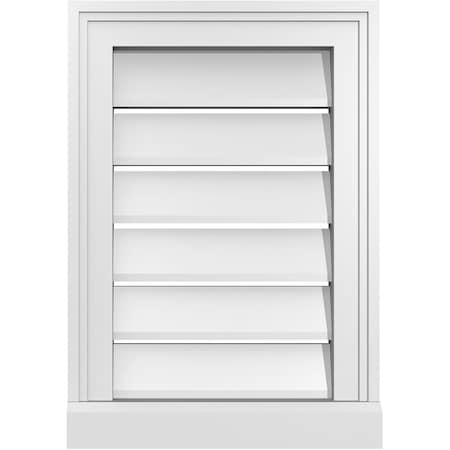 Ekena Millwork Vertical Surface Mount PVC Gable Vent: Functional, w/ 2"W x 2"P Brickmould Sill Frame, 14"W x 20"H GVPVE14X2003SF